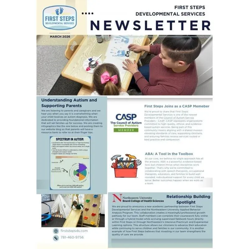 First Steps Developmental Services newsletter