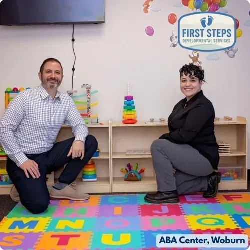 ABA therapy session at First Steps Developmental Services in Woburn, Massachusetts